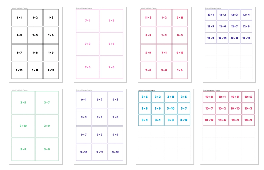 Cartões de Multiplicação